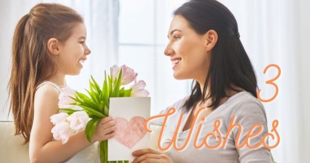 Little girl giving mom a Mother's Day gift.